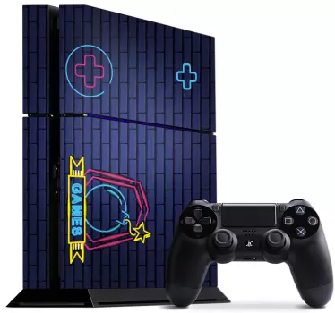 Ps4 aufkleber mit neon spielelementen - TenStickers