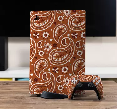 Ps4 aufkleber mit paisley-muster - TenStickers