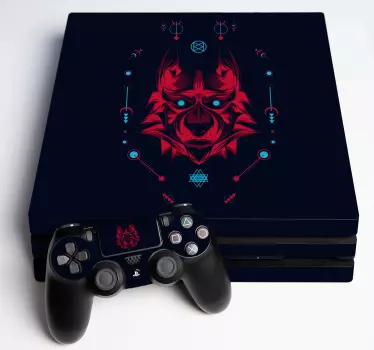 Ps4 aufkleber mystischer wolfskopf - TenStickers