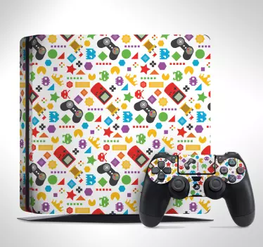 Struktur Aufkleber PS4 Skin Retro Icons - TenStickers