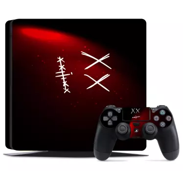 Ps4 aufkleber rote abstrakte symbole - TenStickers