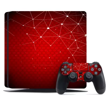 Ps4 aufkleber rotes wabenmuster - TenStickers