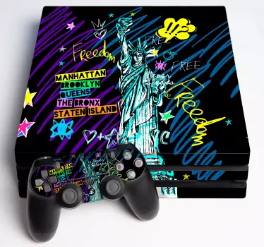 Ps4 aufkleber stadtlandschaft design - TenStickers