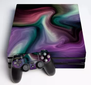 PS4 Aufkleber wirbelnde bunte muster - TenStickers