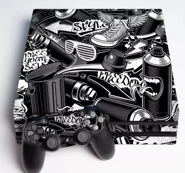 PS4 Skin Retro-graffiti - TenStickers