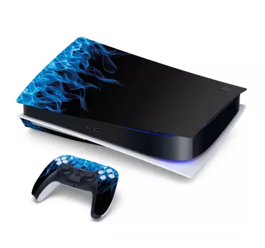 PS5 Aufkleber blaue flammen - TenStickers