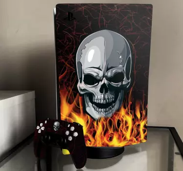 PS5 Skin Brennender schädel - TenStickers
