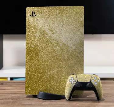 PS5 Skin Glänzende goldene Aufkleber - TenStickers