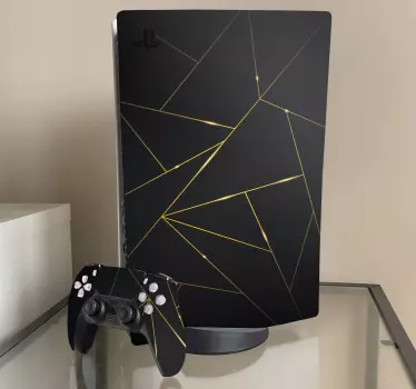 Goldene polygonale Linien PS5 Skin - TenStickers