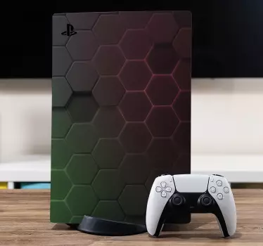 Neon Sechseckmuster PS5 Skin - TenStickers
