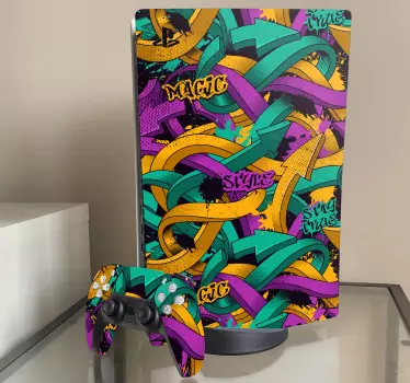 Ps5 skin im lebhaften geometrischen stil - TenStickers
