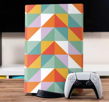 PS5 Skin lebendiges dreieckiges muster - TenStickers