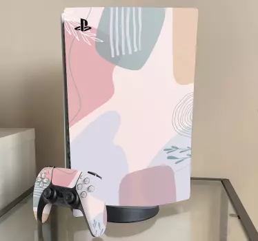 Ps5 skin mit abstrakten farbformen - TenStickers
