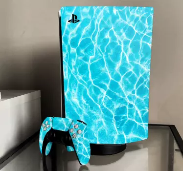 Ps5 skin mit aquatischem wellenmuster - TenStickers