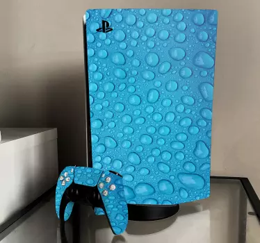 Ps5 skin mit blauen tropfen oberfläche - TenStickers