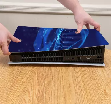 Ps5 skin mit blauen wellenmustern - TenStickers