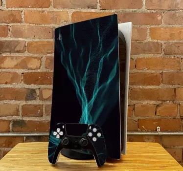 Ps5 skin mit dynamischen wellenmustern - TenStickers