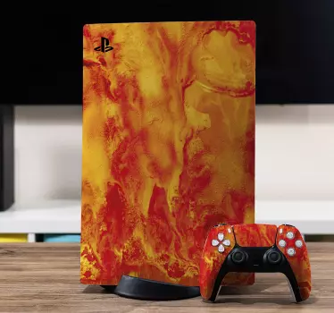 Ps5 skin mit feuriger abstrakter textur - TenStickers