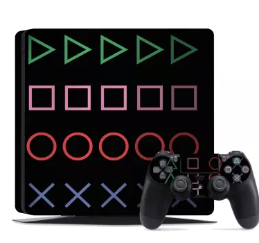 Ps5 skin mit geometrischen gaming-symbolen - TenStickers