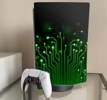 Ps5 skin mit grünen schaltkreis-mustern - TenStickers