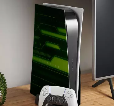 Ps5 skin mit grünen technikmustern - TenStickers