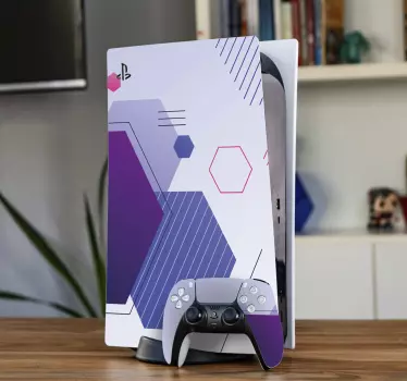 Ps5 skin mit hexagonalem design - TenStickers