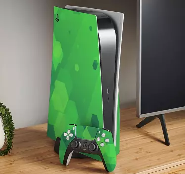 Ps5 skin mit hexagonalem grünen muster - TenStickers