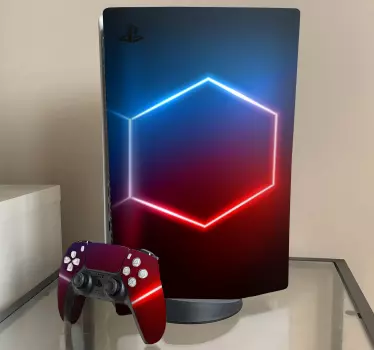 Ps5 skin mit hexagonalem lichtmuster - TenStickers