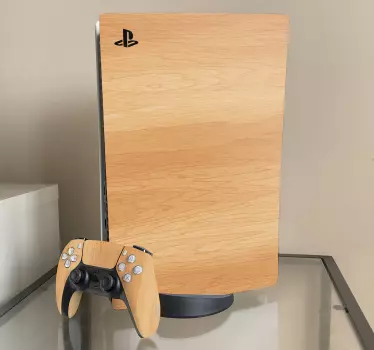 Ps5 skin mit holz-konsole schutz - TenStickers