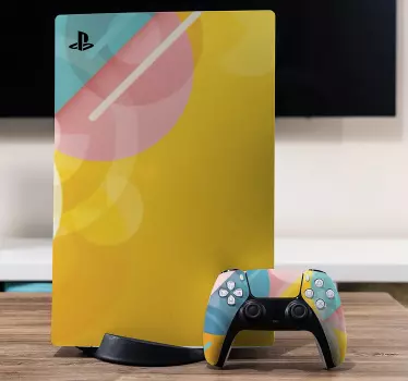 Ps5 skin mit kräftigen farbmustern - TenStickers