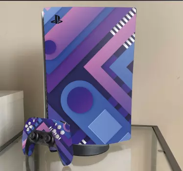 Ps5 skin mit lebendigen geometrischen formen - TenStickers