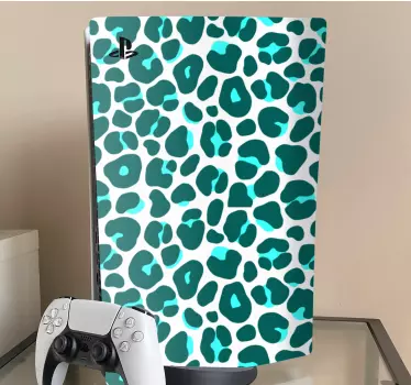 Ps5 skin mit blauem leopardenmuster - TenStickers