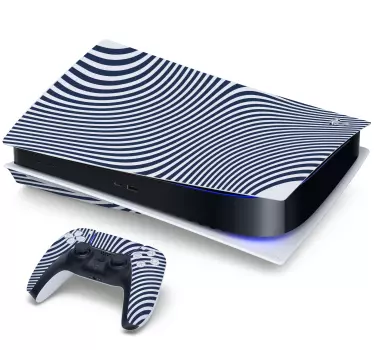 Ps5 skin mit wellenförmigem linienmuster - TenStickers