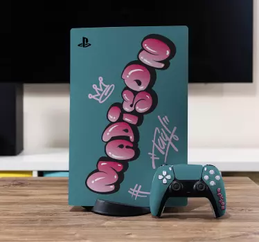 PS5 Skin Pinke coole schriftzüge - TenStickers