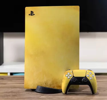 Gebürstete goldene PS5 Aufkleber - TenStickers
