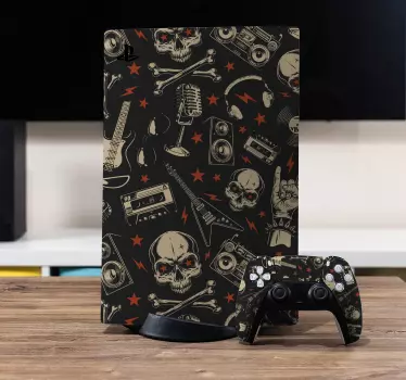 PS5 Skin schädel und musik - TenStickers
