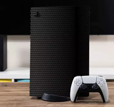 PS5 Skin Schwarze carbonhaut - TenStickers