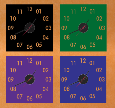 Quadrat Uhr Aufkleber - TenStickers