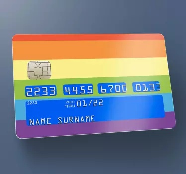 LGBTQ Regenbogen Kreditkarten Aufkleber - TenStickers