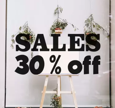 Rabatt aufkleber 30% rabatt aktion - TenStickers