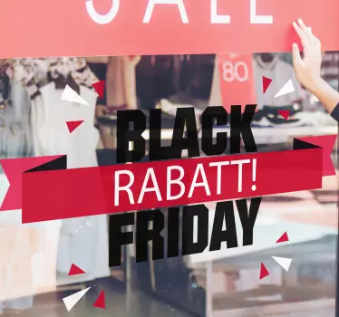 Rabatt Aufkleber Black Friday Roter Banner - TenStickers