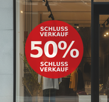 Rabatt Aufkleber rot abgerundet ermäßigt - TenStickers