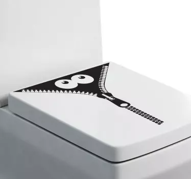 Reißverschluss Monster WC Aufkleber - TenStickers