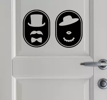 Retro wc glastür aufkleber - TenStickers