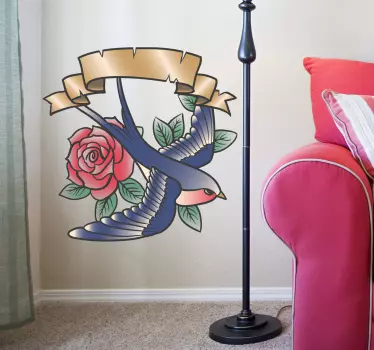 Rose Schwalbe Aufkleber - TenStickers