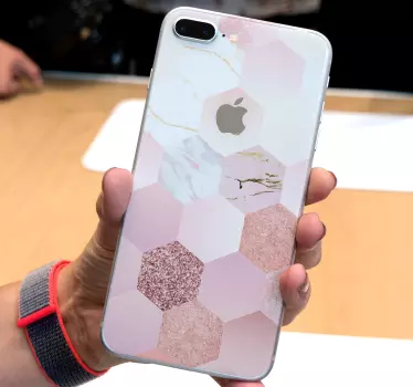 Rose Sechsecke iPhone Klebefolie - TenStickers