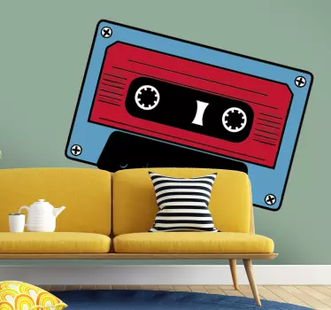 Rot blaue Kassette - TenStickers