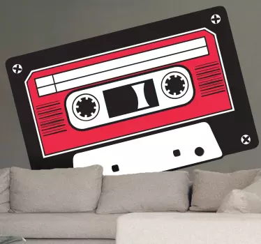Rot schwarze Kassette Aufkleber - TenStickers