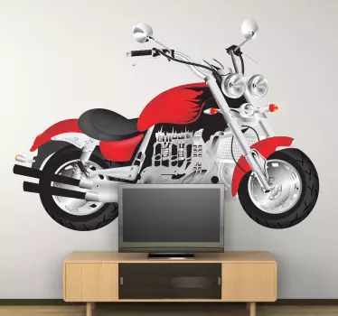 Rotes Motorrad Aufkleber - TenStickers