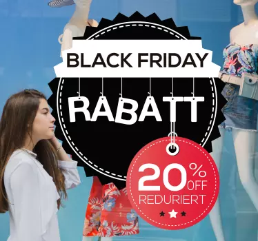 Rabatt Runder Black Friday Aufkleber Rabatt - TenStickers